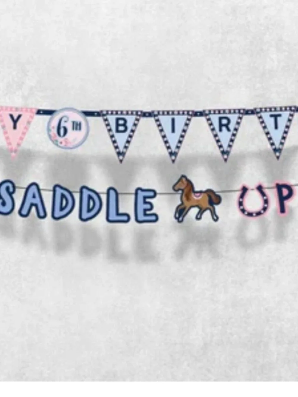 Amscan Pink and Blue Saddle Up Birthday Banner